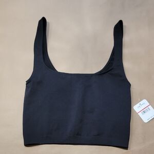 Free People Size XS/S Black Scoop Neck Crop Top, NEW with Tag